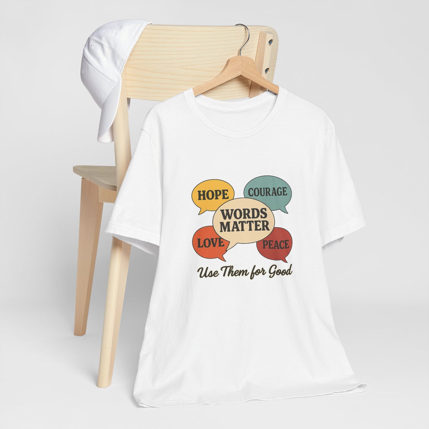 Words Matter Use Them for Good Cotton Unisex Jersey T-Shirt for Hope Love & Peace