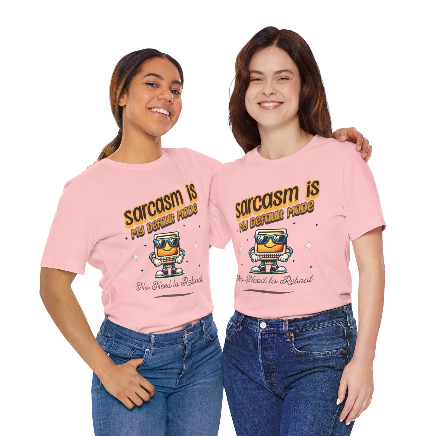 Sarcasm Is My Default Mode Cotton Jersey Unisex T-Shirt, Funny Sarcasm Computer Humor Comfy Casual