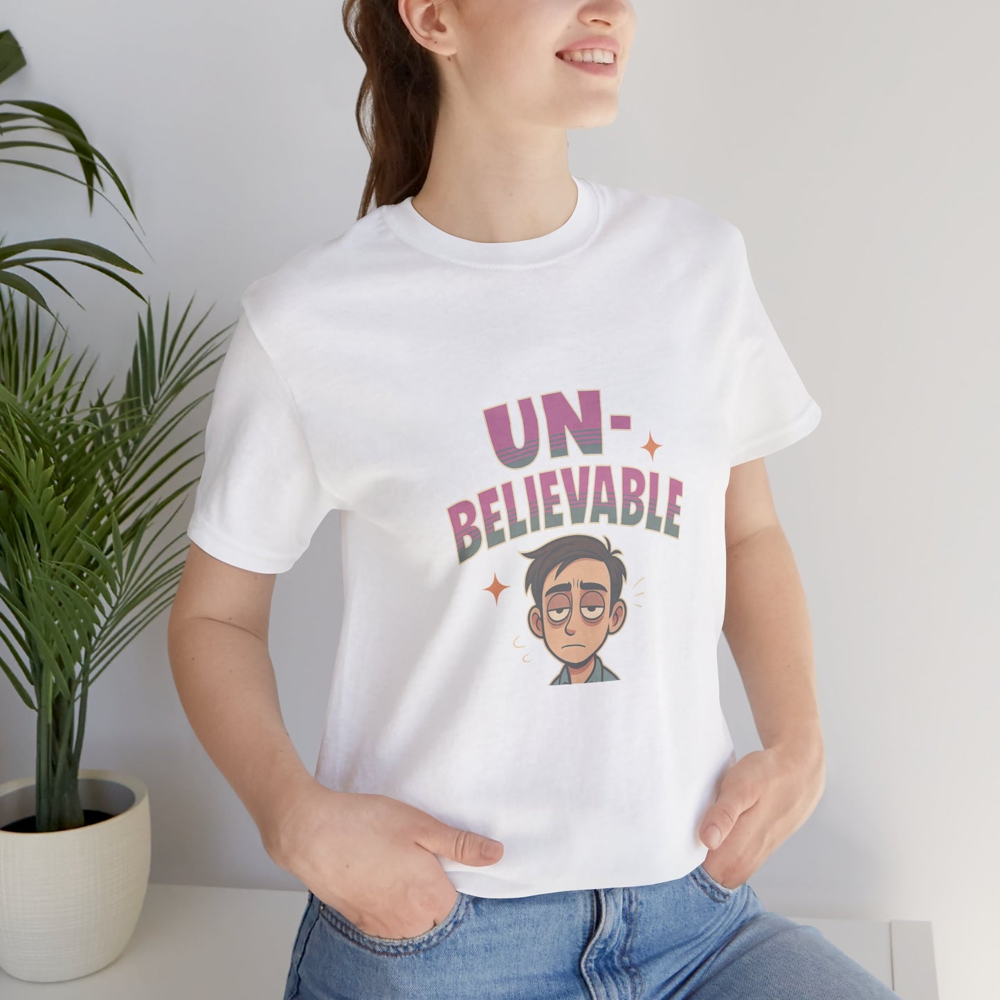 Unbelievable Graphic Cotton Jersey Unisex T-Shirt for Fun Casual Wear