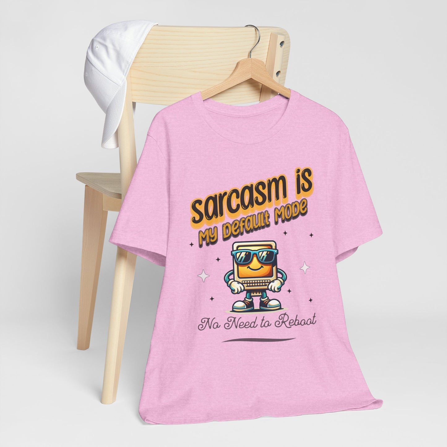 Sarcasm Is My Default Mode Cotton Jersey Unisex T-Shirt, Funny Sarcasm Computer Humor Comfy Casual