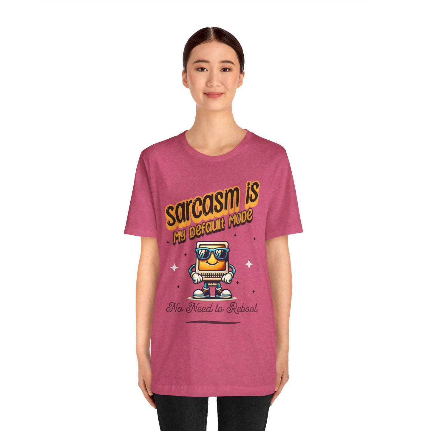 Sarcasm Is My Default Mode Cotton Jersey Unisex T-Shirt, Funny Sarcasm Computer Humor Comfy Casual
