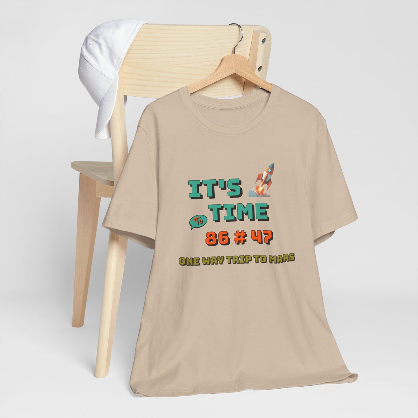 Its Time to 86 # 47 One Way Trip to Mars Cotton Unisex Jersey T-Shirt, Funny Casual Comfy Space-Themed Gift
