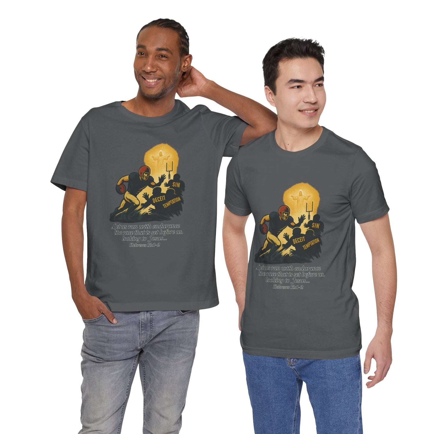 Let Us Run With Endurance Cotton Unisex T-Shirt - Christian Scripture Tee