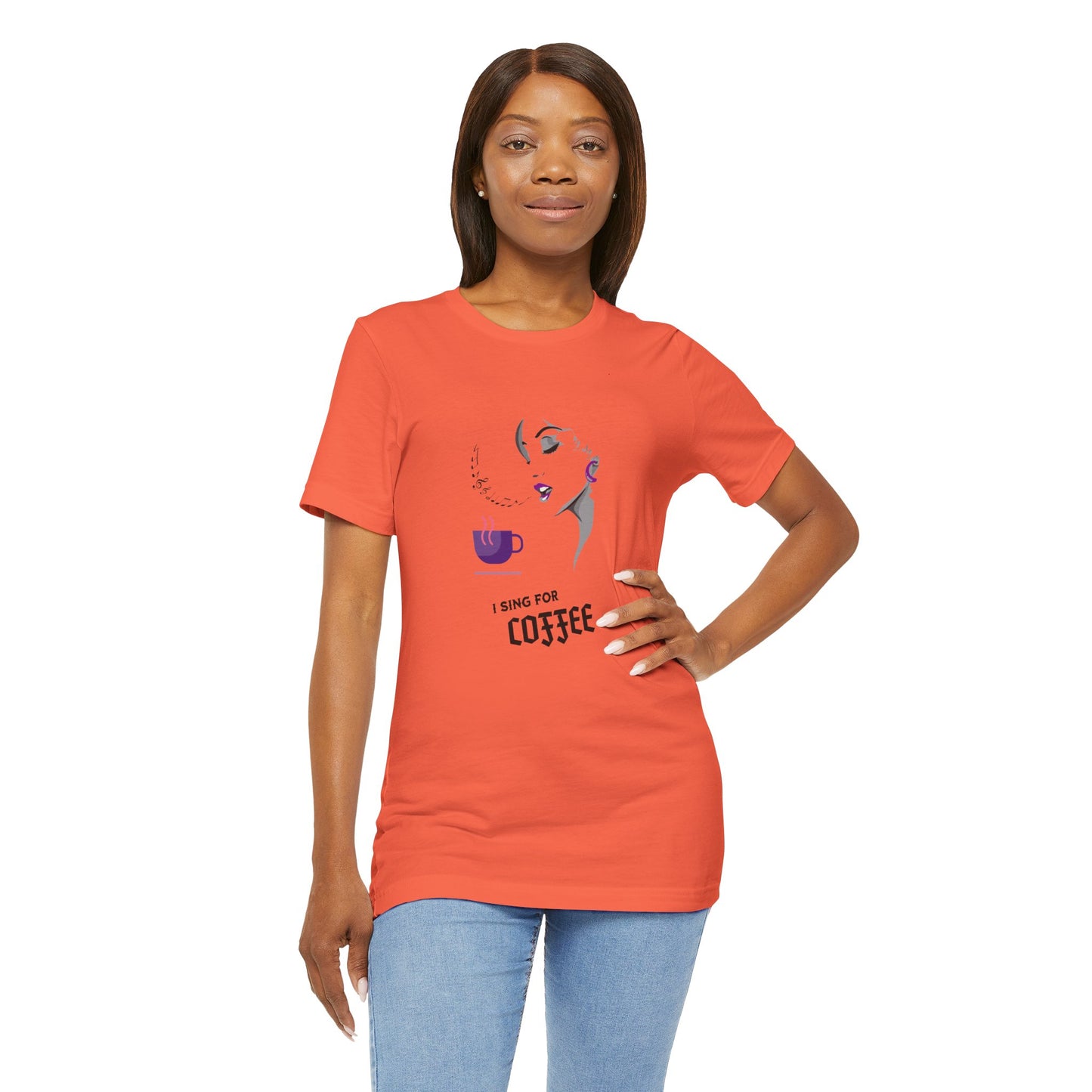 I Sing for Coffee Cotton Unisex T-Shirt, Gift for Coffee Enthusiasts, Casual Graphic T-Shirt, Coffee Lovers