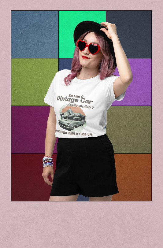 I'm Like a Vintage Car Cotton Unisex Jersey T-Shirt , Classic Car Lover, Retro Auto Enthusiast, Automotive Humor Gift
