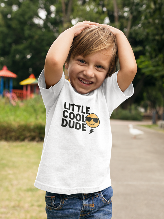 Little Cool Dude Toddler Cotton T-shirt, Funny Kids Tee, Summer Outfit
