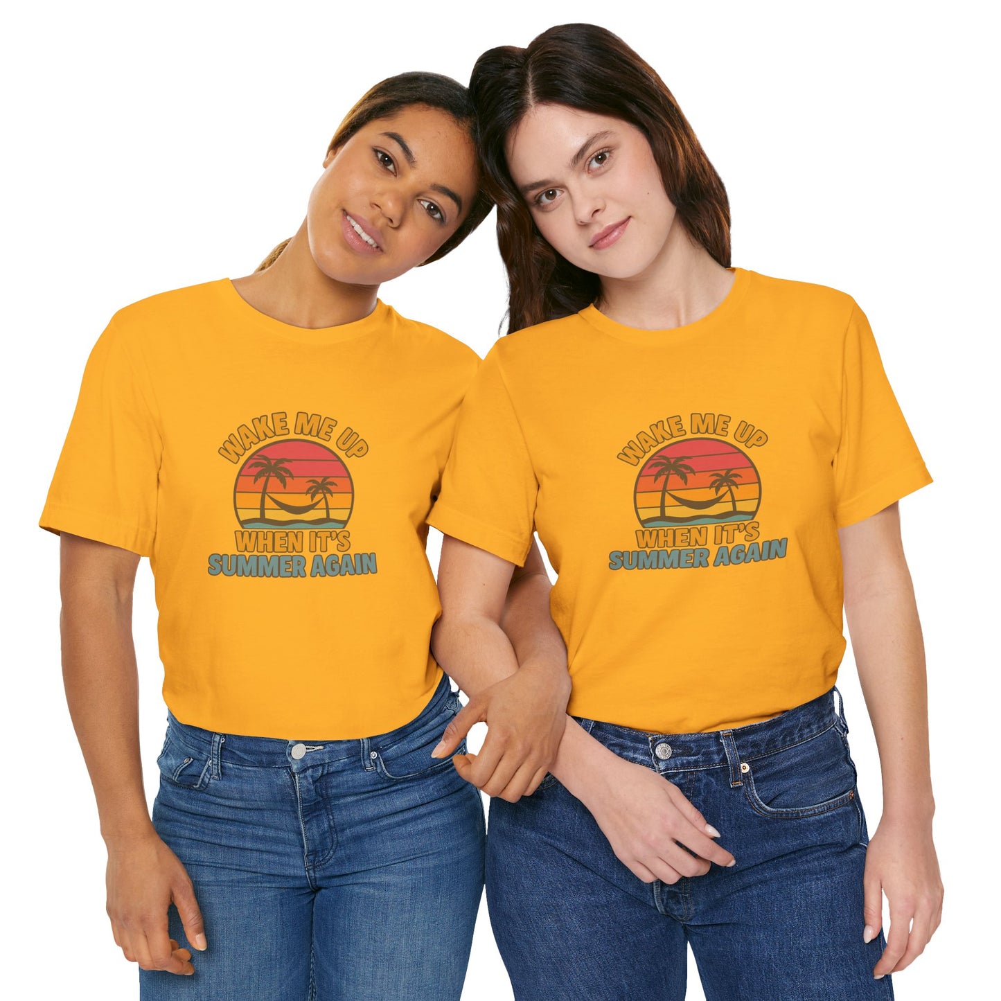 Wake Me Up When It's Summer Again Unisex Cotton T-Shirt, Vacation Shirt, Beachwear, Gift for Beach Lovers Back to School