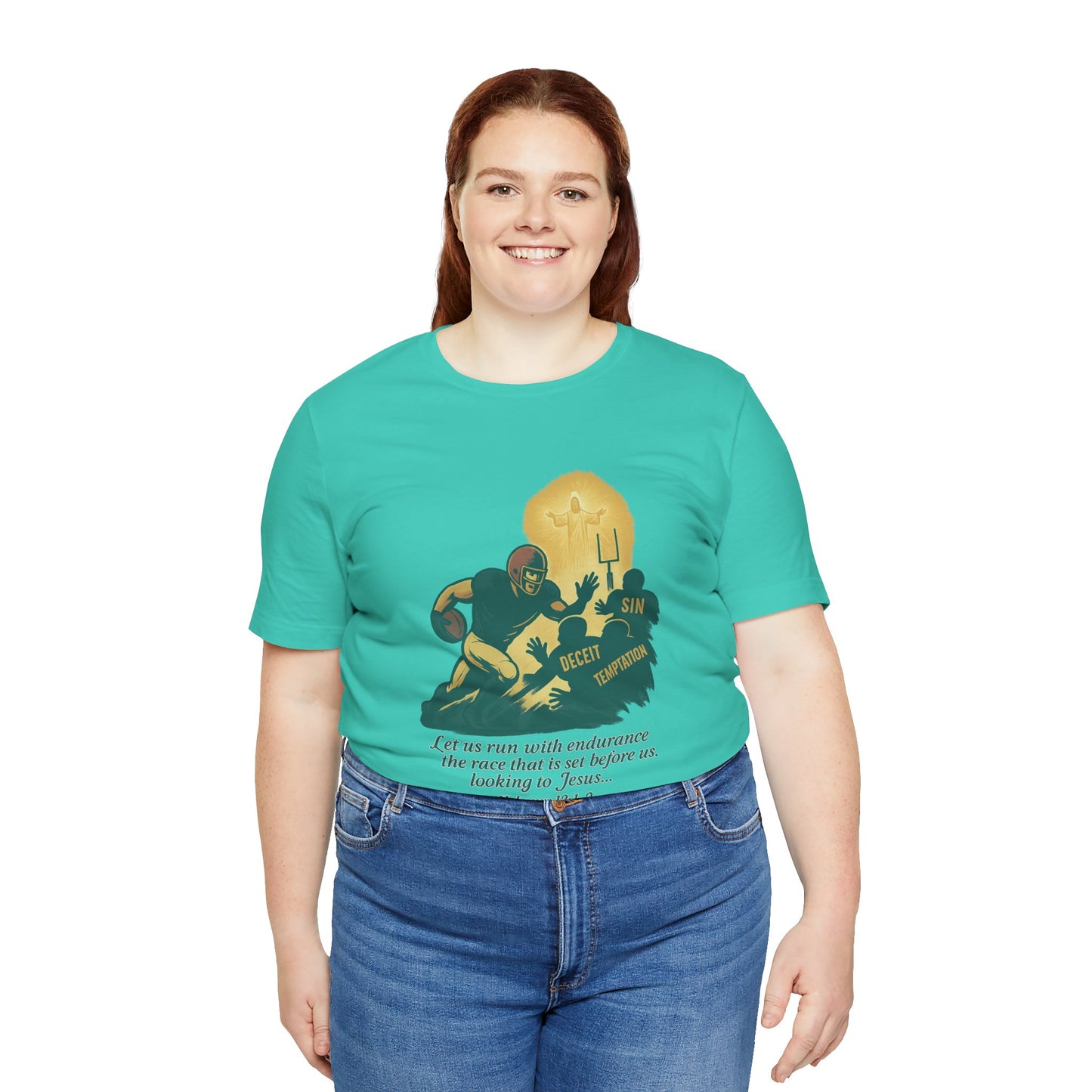 Let Us Run With Endurance Cotton Unisex T-Shirt - Christian Scripture Tee