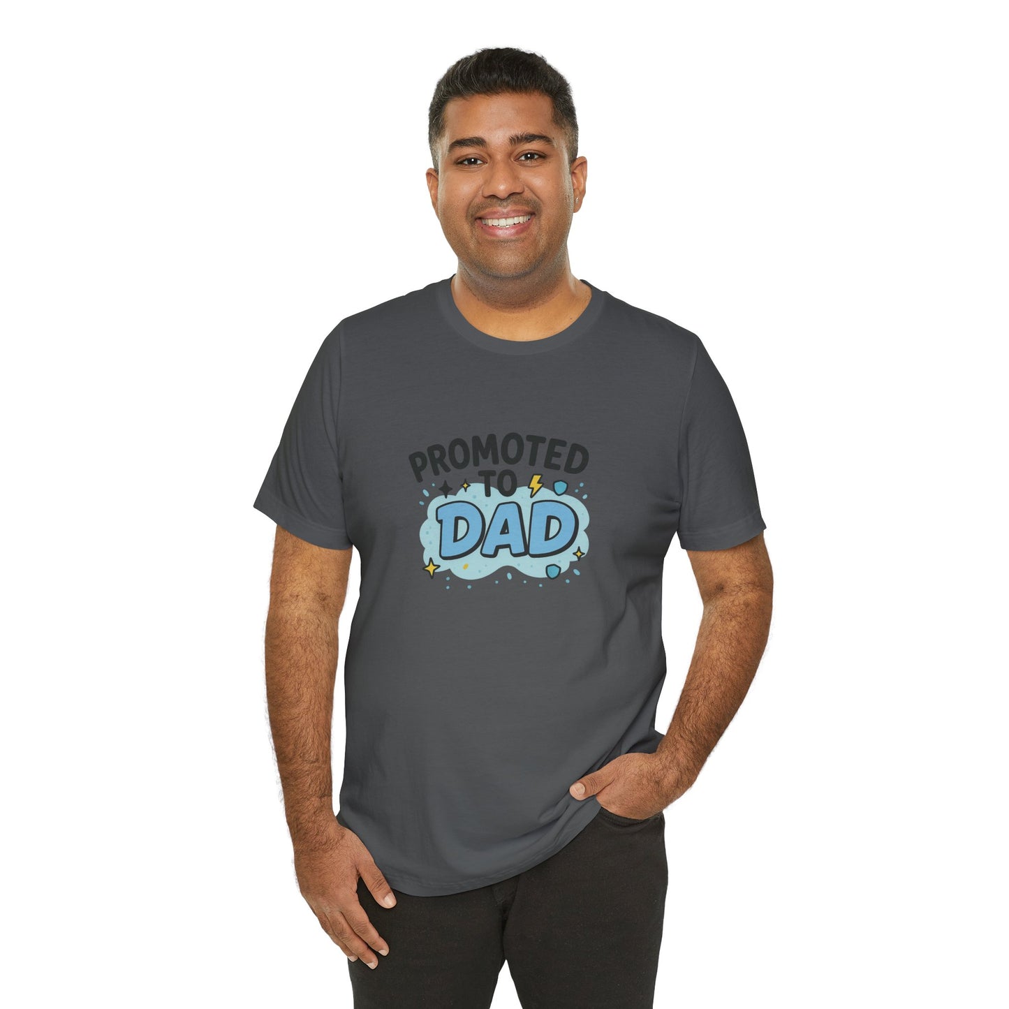 Promoted to Dad Unisex Cotton T-Shirt, Father's Day Gift, New Dad Clothing, Baby Announcement Tee