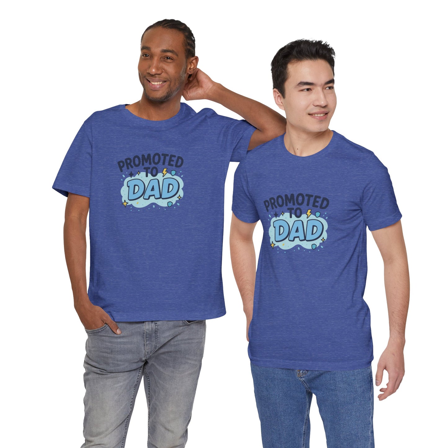Promoted to Dad Unisex Cotton T-Shirt, Father's Day Gift, New Dad Clothing, Baby Announcement Tee