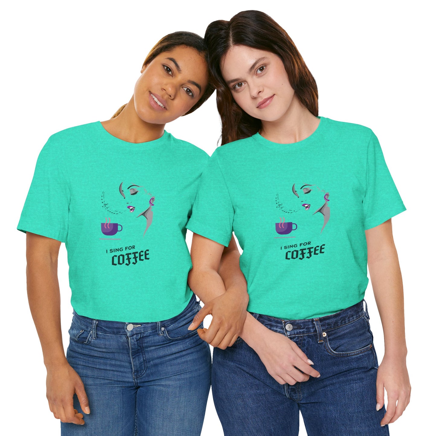I Sing for Coffee Cotton Unisex T-Shirt, Gift for Coffee Enthusiasts, Casual Graphic T-Shirt, Coffee Lovers