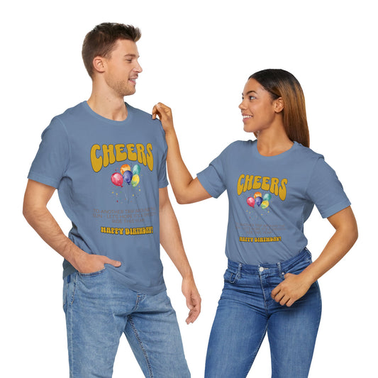 Cheers To Another Trip Around the World Cotton Unisex Jersey T-Shirt, Gift for Him Her